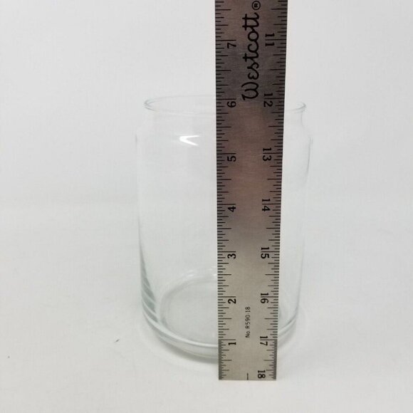 Clear Glass Jar & Unusual Lid Storage Use for Candles Candy Flour Sugar Coffee - Picture 4 of 10